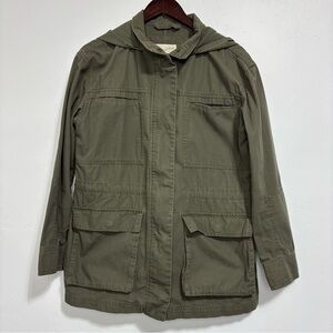 Universal Thread Women's Medium Full Zip Hooded Army Military Green Jacket